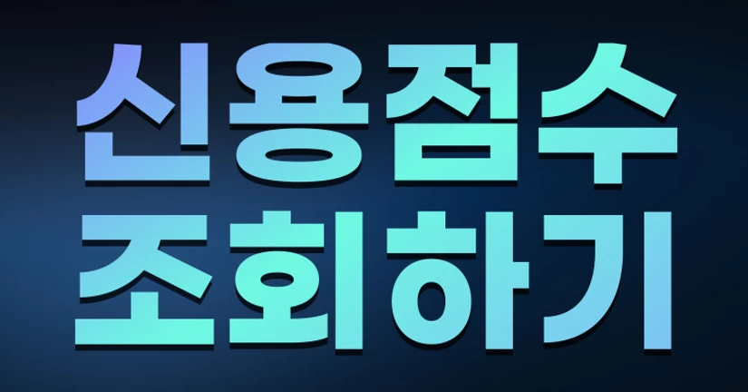 신용점수 관리 및 조회 하기