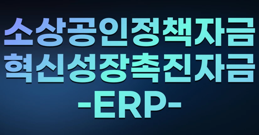 소상공인정책자금-혁신성장촉진자금-ERP