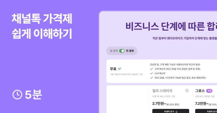 채널톡 가격제 쉽게 이해하기