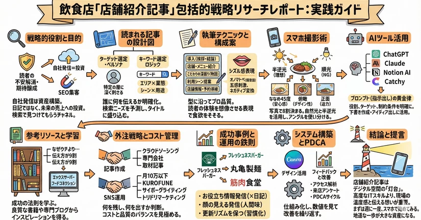 飲食店の持続的成長を支える「店舗紹介記事」制作の包括的戦略リサーチレポート