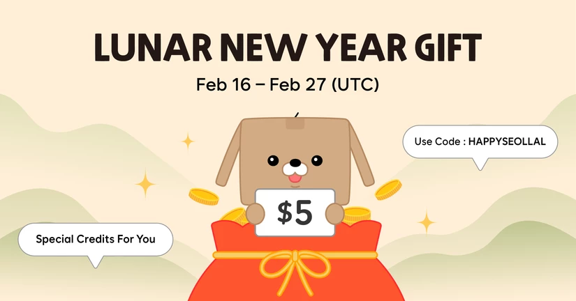 Seollal Lucky Gift — $5 Credit for All Customers!