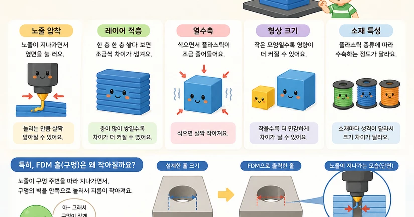 FDM 출력 공차 및 홀 치수 안내