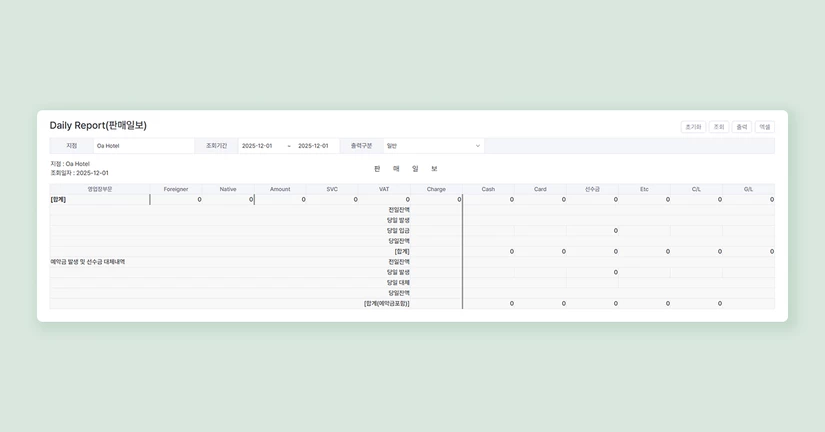Daily Report(판매일보)