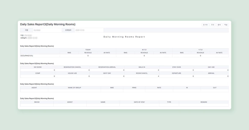Daily Sales Report3(Daily Morning Rooms)