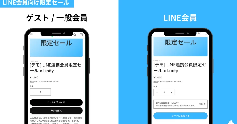 LINE連携会員限定にセールを行う