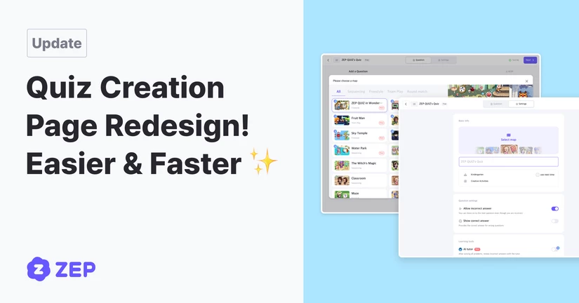 Quiz Creation Page Redesign! Easier & Faster ✨