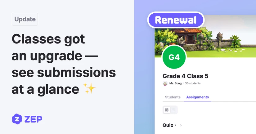 Classes got an upgrade! Meet the new Assignments tab, submission status, and more ✨