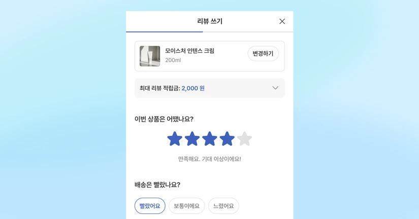 리뷰 작성 위젯